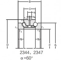 Double direction angular contact ball bearing