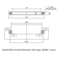 RAU slim thin section crossed roller bearing